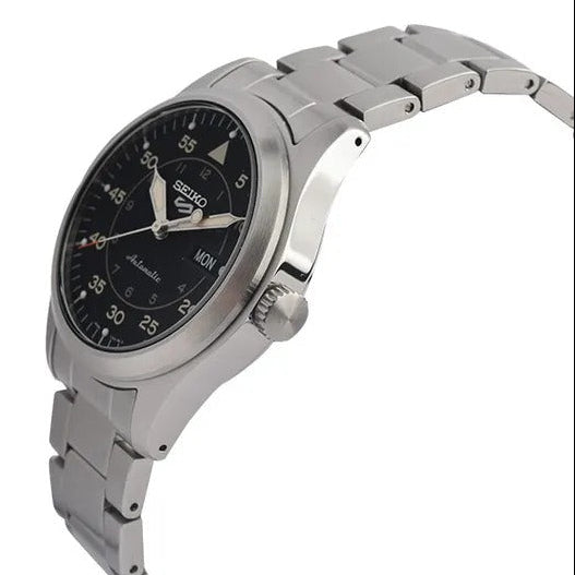 Seiko 5 Sports Flieger Automatic Black Dial Silver Steel Strap Watch for Men - SRPH27K1 - Image 2